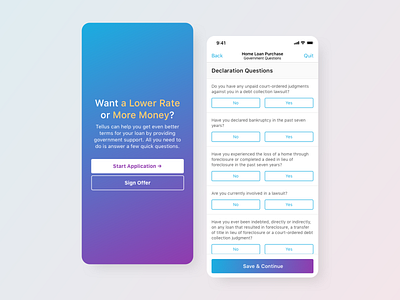 Dribbble Government Questions app design loan question realestate ui