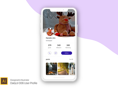 User profile 006 app challenge dailyui design illustrator ui ux