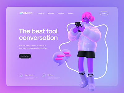 Landing Page 3d 3dcharacter aftereffects arnoldrender bendylimbsrig c4d cinema4d conversation design figma landingpage modeling productdesign ui ux webdesign