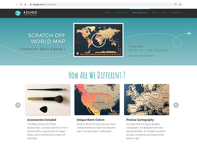 AZUIGO Scratch Off World Map | Website branding design elementor elementor pro graphic design graphic designer jupiter x web webdesign website website concept wordpress