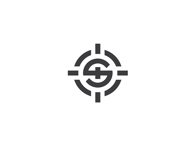 S Letter Sniper Aim Logo