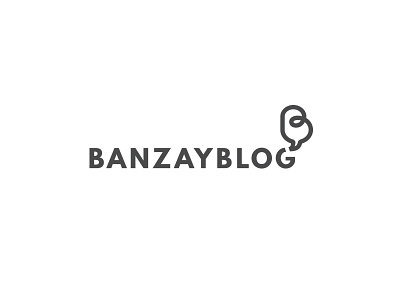 Banzay blog blog bubble chat logo logotype mark play sign talk typo unpacking video