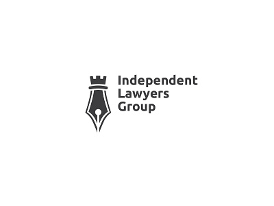 Independent Lawyers Group chess defense feather ink law lawyer logo mark pen tour tower