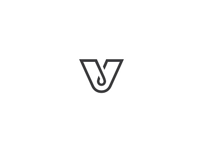 Letter V a clean letter line logo logotype mark market minimal sign static v