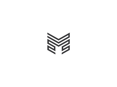 Letter M clean design letter line logo m media minimal modern music shape web