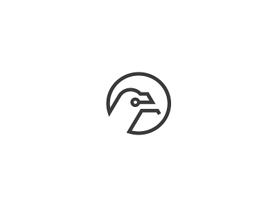 Bird Logo beak bird circle connect dove eye head it line logo minimal tech