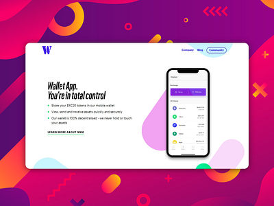 Wallet app landing page branding design flat landing page minimal