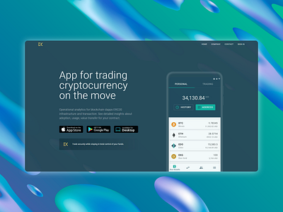 Trading app landing page
