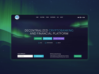 Crypto project flat front end landing page ui web web design