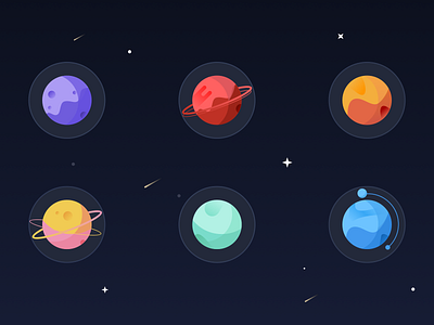 Planet icon design galaxy icons illustration ring ui universe