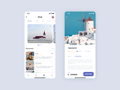 Traveling Page app card city clean clean ui country design hike mobile mobile app place recording travel travel app trip uiux