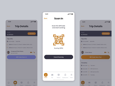 Scan In app application ui apps design design qr code scan tracking ui user experience ux