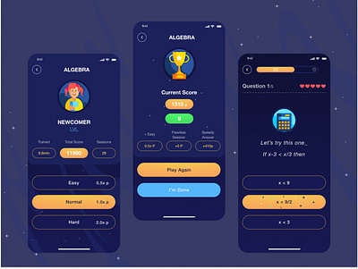 MATH application ui design education app educational math mathematics minimal ui