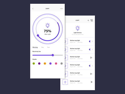 Light Controller application application ui design smarthome ui ux