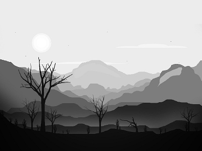 Dark Landscape Illustration