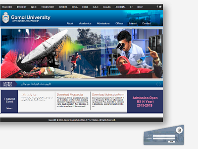 Concept Design for University concept design gomal university minimal design website