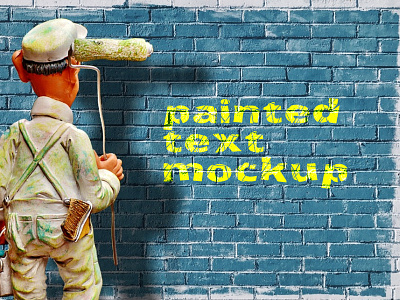 Painted Text Mockup | Free mockup text mockup wall mockup wall paint text