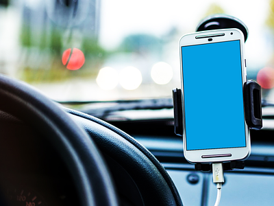 Realistic Android Phone Car Mockup android car mockup phone realistic