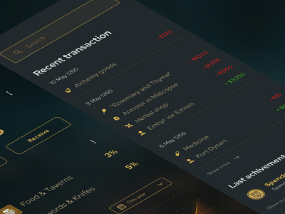 Banking app -Recent transaction- [Witcher] app application banking card creditcard design fluent gerald transaction ui witcher