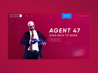 Hitman2 concept Homepage [Website] design fluent game graphic design hitman2 red ui website