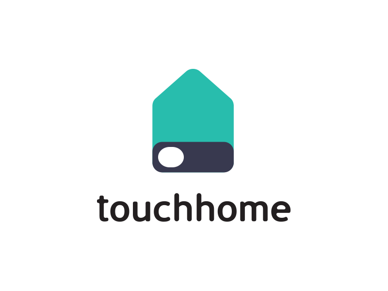 Touchhome logo animation app brand business design gif home house icon illustration internet logo modern screen sign symbol technology touch vector web