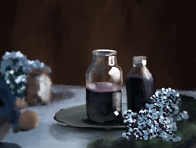 Elderberry Juice design illustration procreate sketch sketchbook