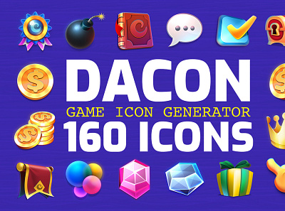 DACON – Game Icon Generator creative design game game icon icons icons pack illustration vector