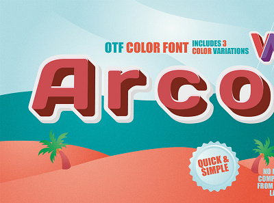 OTF Color Font | Arco | Draftik 3dfont branding font posterdesign sanserif