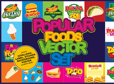 Food Vector Set | Food Illustrations | Draftik element icon logo posters stickers symbol template vector