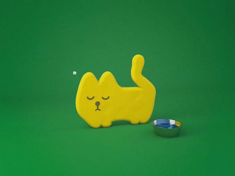 Mr Meow 3d 3d art 3d artist animal animated gif cat cinema4d illustration lazy meow sleep
