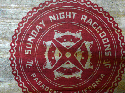 Sunday Night Raccoons bicycle brand club logo