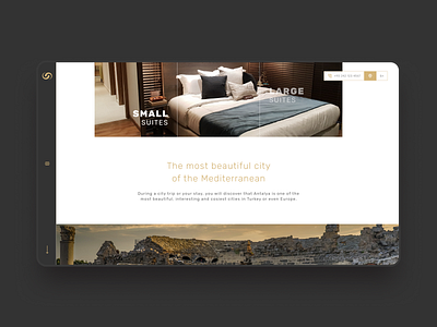 Suites Hotel, Website header hotel landing page scroll down