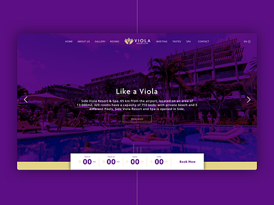 Hotel Website, Viola branding design hotel logo travel ui ux vacation web