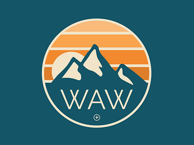 We Adventure Well Logo blog brand branding identity logo logos mountains sky sunrise travel wanderlust