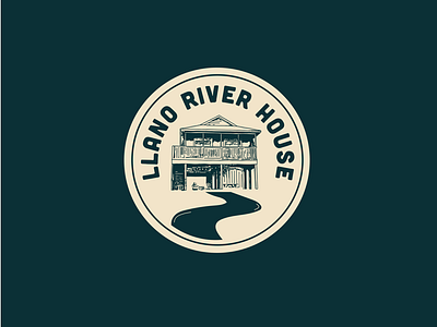 Llano River House Icon airbnb bonfire brand branding design fly fishing hill country identity llano river llano river house logo stargazing sunsets texas