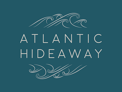 Atlantic Hideaway Logo adobe illustrator airbnb brand and identity design illustration lettering logo logotype minimal type typography vector wordmark logo