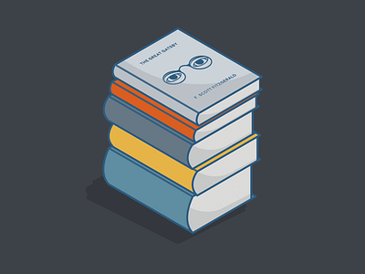 New Year's Resolution adobe illustrator books design illustration isometric design isometric illustration new years resolution reading the great gatsby