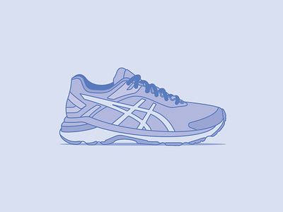Running Shoe adobe illustrator asics blue design exercise graphic design illustration purple running running shoe vector