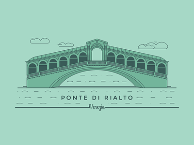 Ponte di Rialto adobe illustrator adobe illustrator cc design graphic design green illustration italia italy ponte di rialto rialto bridge vector venezia venice