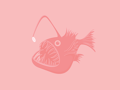 Angler Fish adobe illustrator adobe illustrator cc angler fish deep sea deep sea creatures design fish graphic design illustration pink under the sea vector