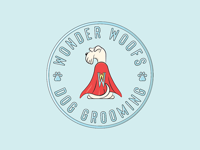 Wonder Woofs Logo adobe illustrator adobe illustrator cc blue brand and identity branding design graphic design graphic design icon illustration lettering logo logomark logotype typography vector