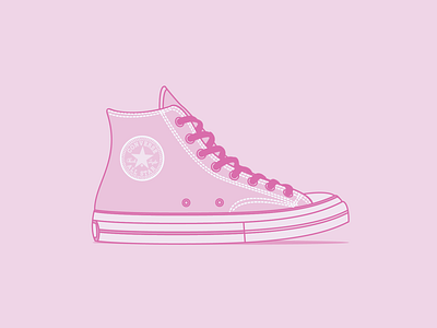 Converse adobe illustrator adobe illustrator cc all star chuck taylor converse design graphic design high tops illustration pink trainer trainers vector