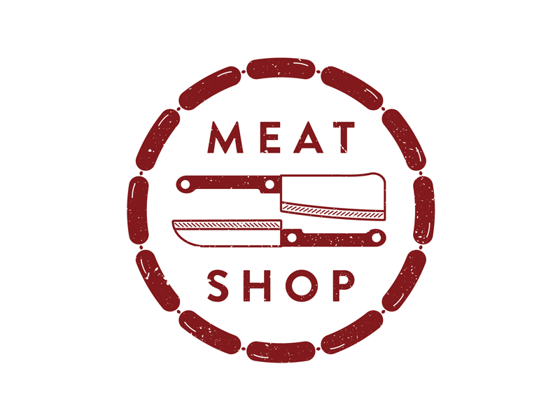 Meat Shop adobe illustrator adobe illustrator cc brand and identity branding brown butcher butcher logo design graphic design icon illustration lettering logo logomark logotype meat shop texture typography vector wordmark logo