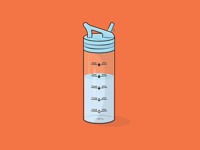 Water Bottle adobe illustrator adobe illustrator cc blue bottle design drink graphic design hydration illustration orange vector water water bottle