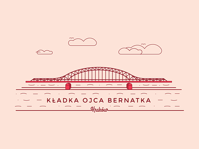 Kraków Bridge adobe illustrator adobe illustrator cc architecture bridge design graphic design illustration krakow kraków kładka ojca bernatka poland polski vector