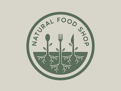 Natural Food Shop Logo adobe illustrator adobe illustrator cc brand and identity branding design graphic design green health healthy food icon illustration lettering logo logomark logotype natural natural food typography vector wordmark logo