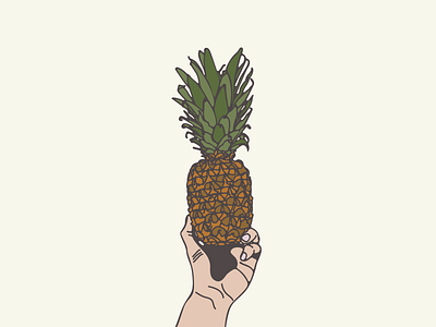 Hold My Pineapple adobe illustrator adobe illustrator cc design food fruit fruit illustration graphic design hand holding holding pineapple illustration illustrator pineapple vector