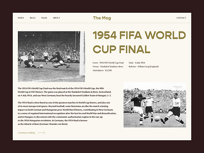 THE MOG SPORT HISTORY MAGAZINE blog football germany history hungary minimal news ui website world cup