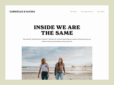 GABRIELLE & ALYSSA minimal sisterhood team together ui website woman women