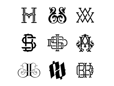 Monogram Collection branding custom lettering graphic design monograms typography